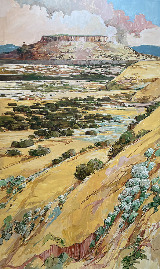 Doug Atwill painting Valley View with Mesa VI