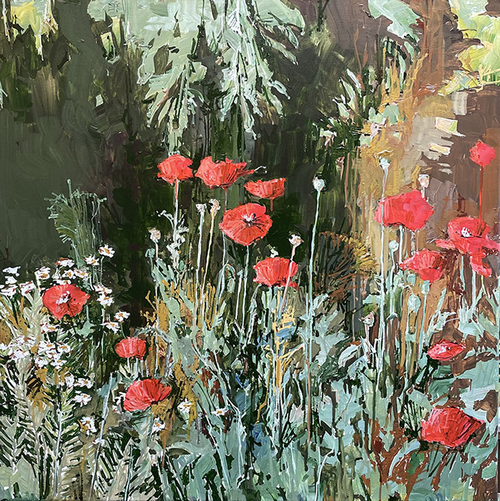 Doug Atwill garden poppies painting