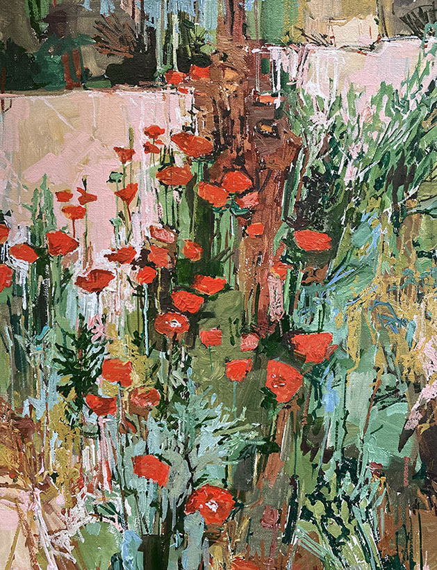 Doug Atwill garden painting of poppies