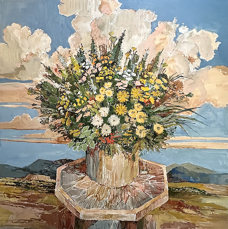 1914 Doug Atwill Bouquet with Landscape